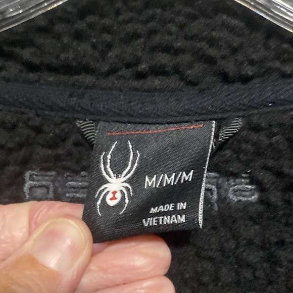 Spyder Gray Fleece Sherpa Lined Waffle Knit Jacket Size M - Picture 2 of 8